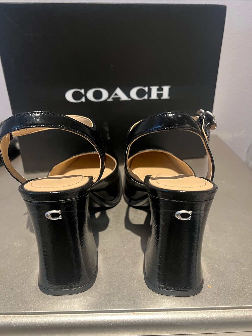Coach tea rose pump Platform Mary Jane Heels with Floral Buckle - Picture 3 of 7